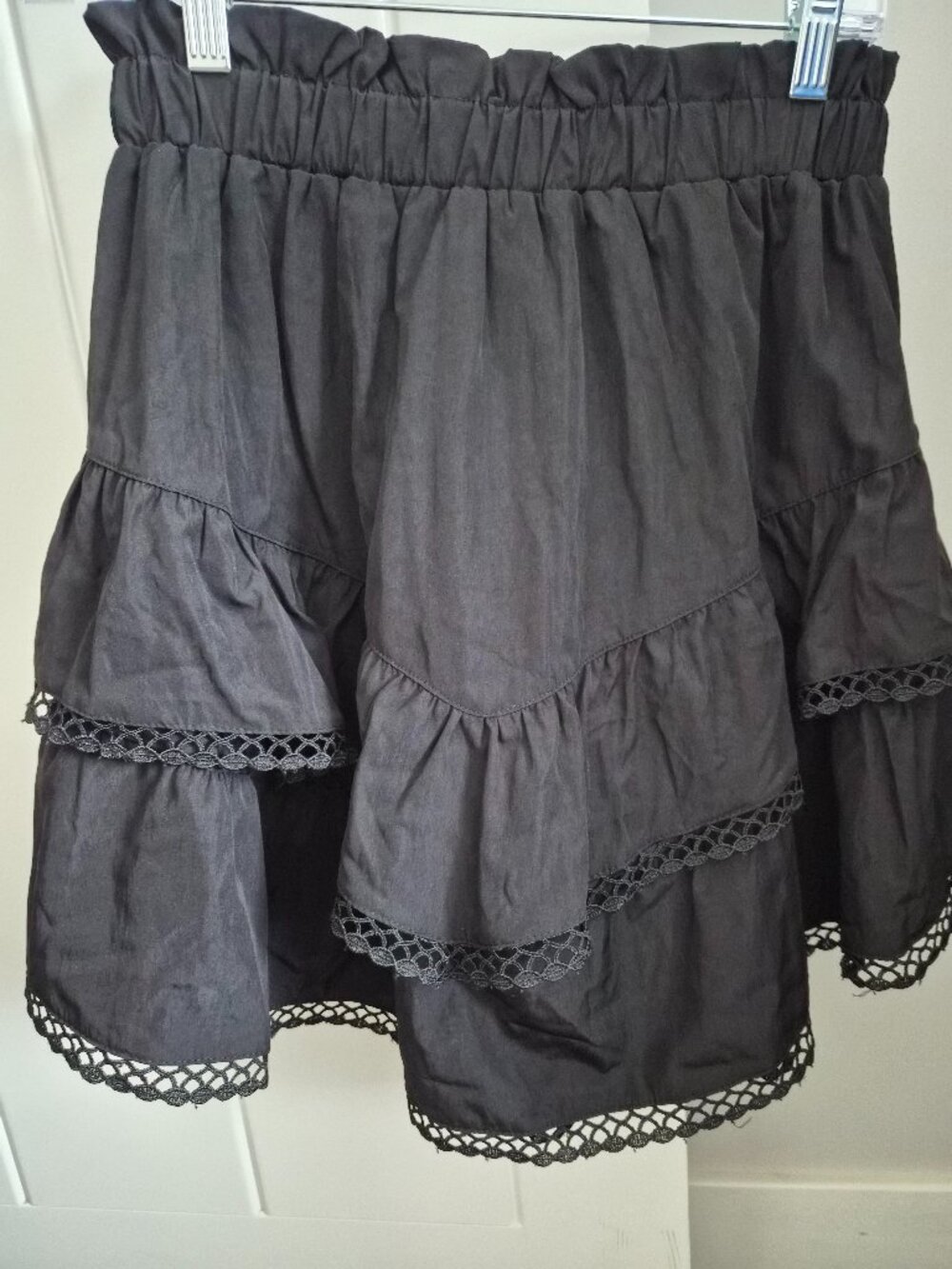 Black ruffle skirt with built in shorts underneath